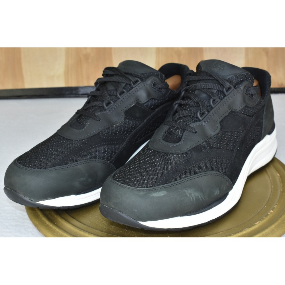 SAS Journey Mesh Men Shoes Size 13 Narrow Walking Black Suede Lace Up Sneakers